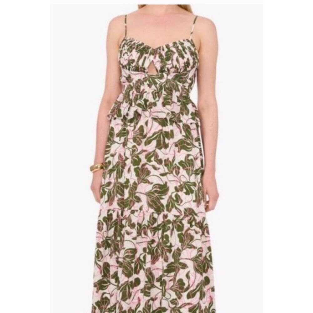 Parker Womens Two Piece Set Floral Tank Top Midi Skirt Multicolor Size 6